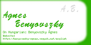 agnes benyovszky business card